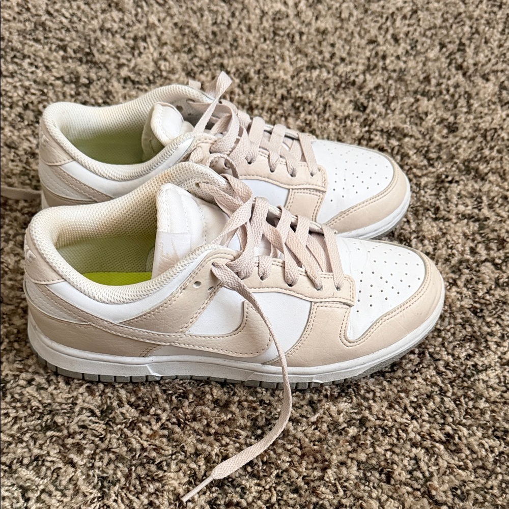 Nike Beige & White Low-Top Sneakers - Picture 2 of 10
